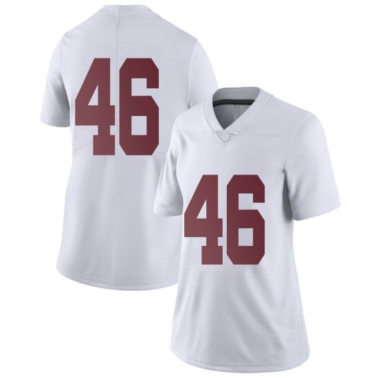 Alabama Crimson Tide Women's Melvin Billingsley #46 No Name White NCAA Nike Authentic Stitched College Football Jersey YG16L21TF